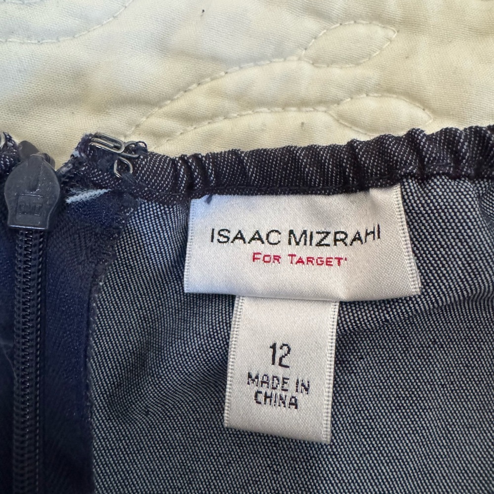 Isaac Mizrahi Collared Midi, Halter Dress in Indigo, Stretch, Lightweight Denim - Picture 9 of 9